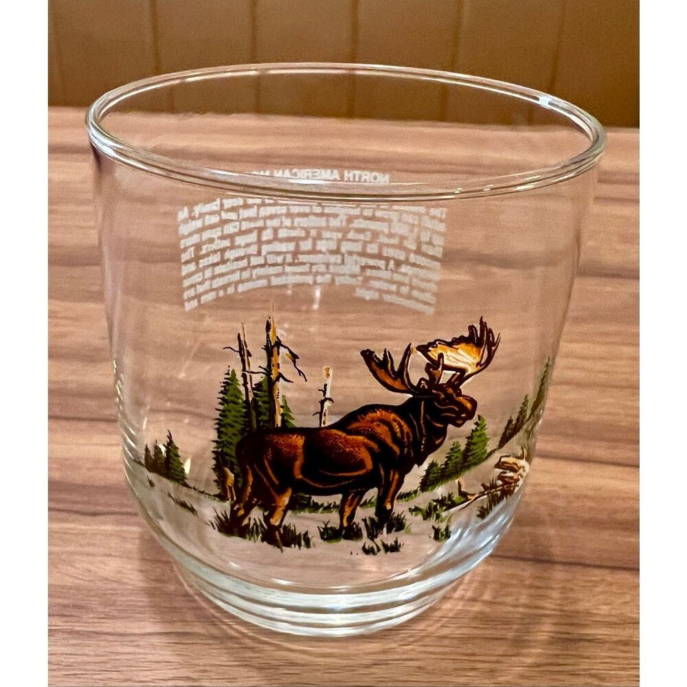 Vintage Sunoco North American Wildlife Glass Libbey North American Moose
